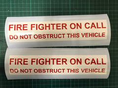 Sticker FIRE FIGHTER ON CALL 245mm x 2 ST24585