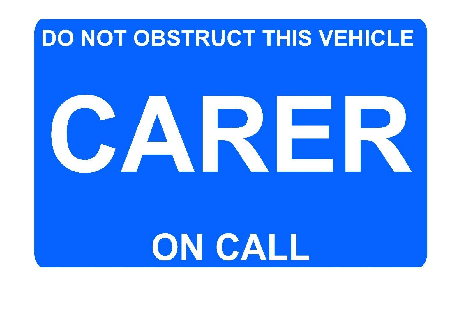 Dashcard CARER ON CALL Blue