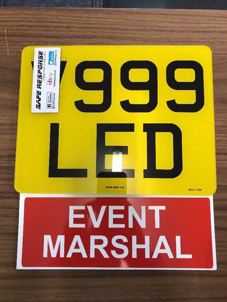Motorcycle Number Plate Extension EVENT MARSHAL