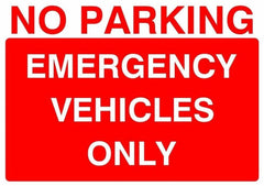 Sticker A4 PARKING EMERGENCY VEHICLES ONLY
