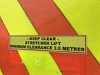 “Keep Clear – Stretcher Access” Reflective Sticker – 400mm