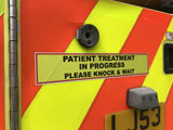 Sticker PATIENT TREATMENT KNOCK 400mm