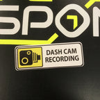“Dash Cam Recording” Vinyl Sticker – 37mm x 100mm
