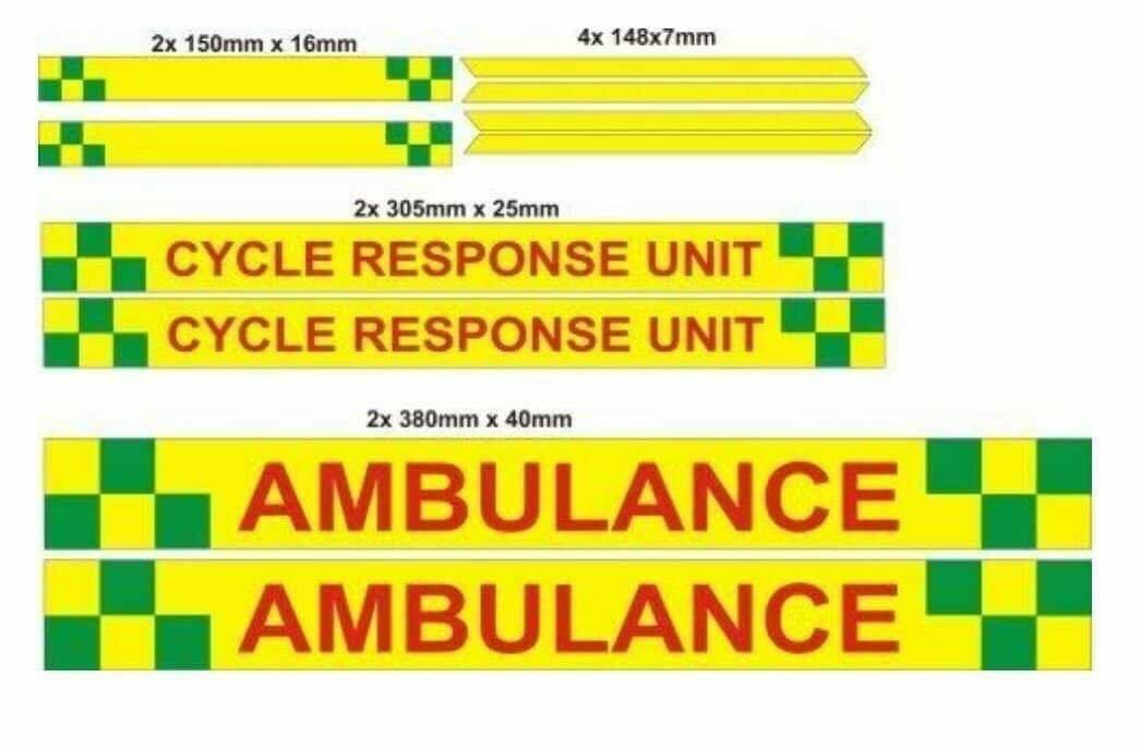 Sticker Kit AMBULANCE Cycle Responder