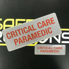 Reflective Badge - Critical Care Paramedic - Red - 250mm Set