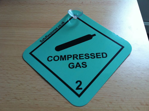 Compressed Gas Suction Cup Window Sign